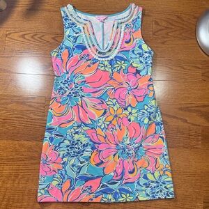 Lilly Pulitzer Small Harper Shift Dress in Aqua Sea Breezy